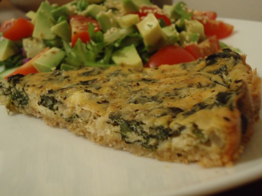 Oat Crusted Spinach & Feta Flan
