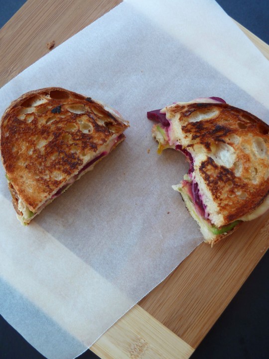 Beetroot, Avocado & White Bean Grilled Cheese