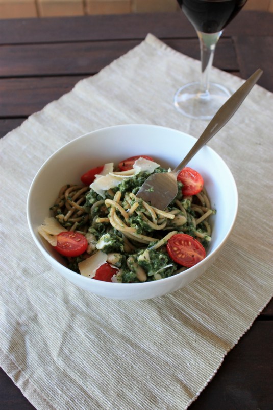 Spinach & Almond Pesto Pasta
