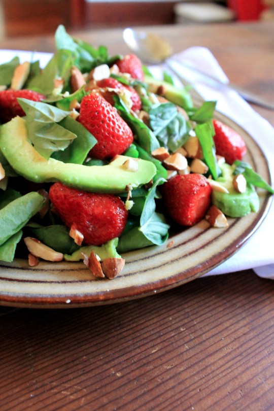 Strawberry, Asparagus, Avacado & Almond Salad