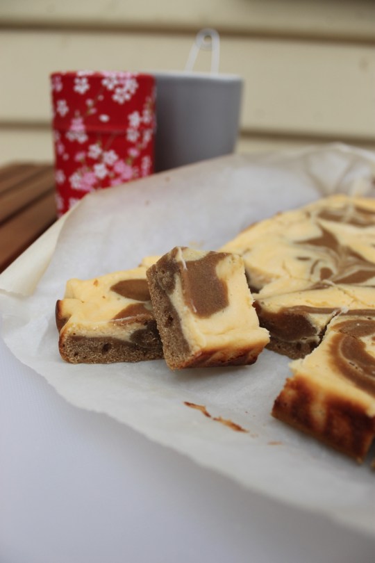 Cheesecake Swirl Espresso Blondies